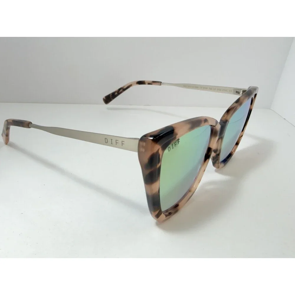 DIFF Eyewear Becky II Cat Eye Sunglasses Women's Pink Tortoise Mirrored Gradient